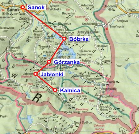 Mapa EUROREGION KARPACKI -  wyd. PHARE, Fundacja Karpacka 